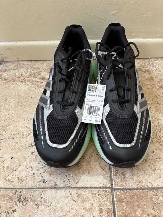 adidas Lightblaze Glow Black Silver Metallic Mesh Athletic Sneaker JP6321 Sz 17 main image 4